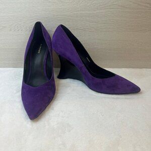 NATORI Violet Leather Nori Wedge Pumps